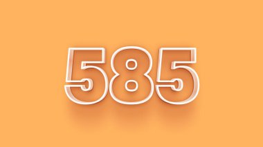 Sarı arkaplandaki 3d 585 sayısının gösterimi
