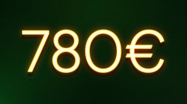 Koyu arkaplanda 780 avroluk altın ışık simgesi