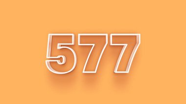 Sarı arkaplandaki 3d 577 sayısının gösterimi
