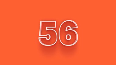 Turuncu arkaplanda 3d 56 sayısının gösterimi