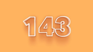 Sarı arkaplanda 3d 143 numaranın resmi