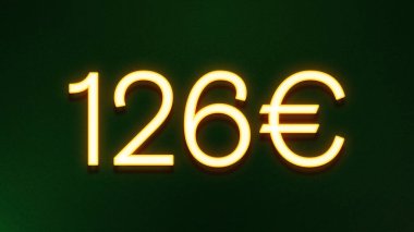 Koyu arkaplanda 126 avroluk altın ışık simgesi