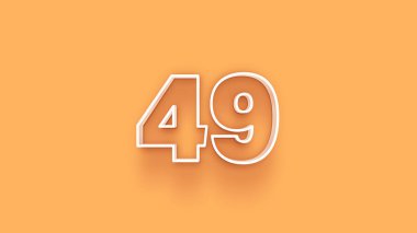 Sarı arkaplandaki 3d 49 sayısının gösterimi