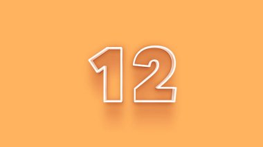 Sarı arkaplandaki 3d 12 sayısının resmi