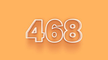 Sarı arkaplandaki 3d 468 sayısının gösterimi