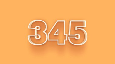 Sarı arkaplandaki 3d 345 sayısının resmi