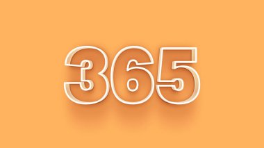 Sarı arkaplandaki 3d 365 sayısının gösterimi