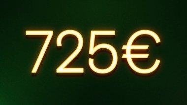 Koyu arkaplanda 725 avroluk altın ışık simgesi