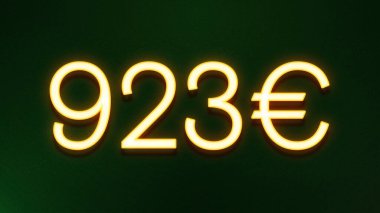 Koyu arkaplanda 923 avroluk altın ışık simgesi fiyat simgesi