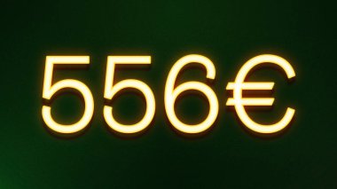 Koyu arkaplanda 556 avroluk altın ışık simgesi