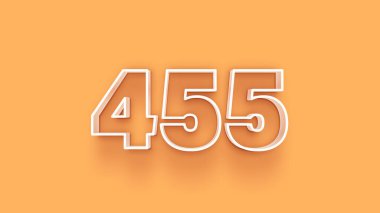 Sarı arkaplandaki 3d 455 sayısının gösterimi