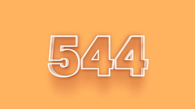 Sarı arkaplandaki 3d 544 sayısının gösterimi