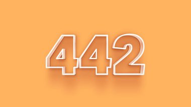 Sarı arkaplandaki 3d 442 sayısının gösterimi