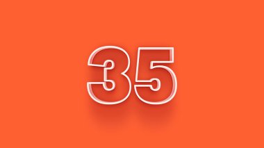 Turuncu arkaplanda 3d 35 sayısının gösterimi