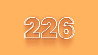Sarı arkaplandaki 3d 226 sayısının resmi