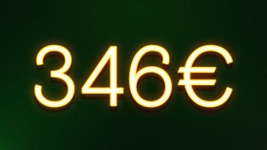 Koyu arkaplanda 346 avroluk altın ışık simgesi