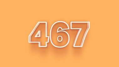 Sarı arkaplandaki 3d 467 sayısının gösterimi