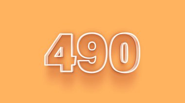 Sarı arkaplandaki 3d 490 sayısının resmi