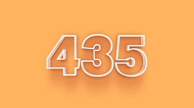 Sarı arkaplandaki 3d 435 sayısının resmi