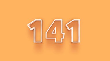 Sarı arkaplanda 3d 141 sayısının resmi
