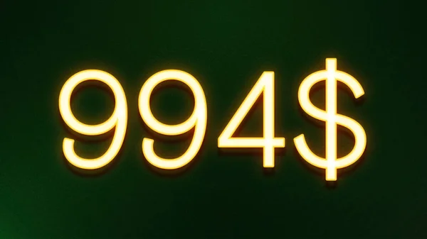 Золотой Светлый Символ Цены 994 Доллара Темном Фоне — стоковое фото