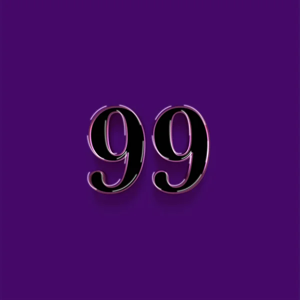 紫色背景上3D 99数字的图解 — 图库照片