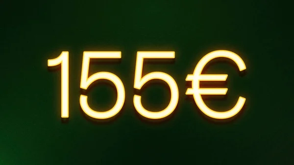 Золотий Світловий Символ Ціни 155 Євро Темному Фоні — стокове фото