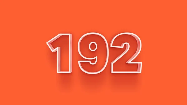 Illustration Der 192 Zahl Auf Orangefarbenem Hintergrund — Stockfoto
