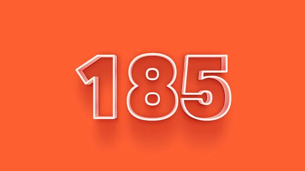 Απεικόνιση Του 185 Αριθμό Πορτοκαλί Φόντο — Φωτογραφία Αρχείου