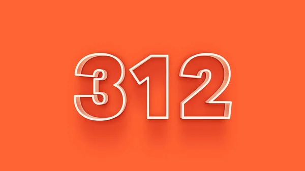 312 Szám Illusztrálása Narancssárga Alapon — Stock Fotó