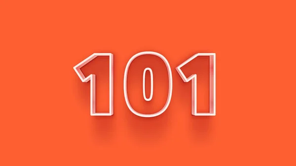 Illustration 101 Nummer Orange Bakgrund — Stockfoto