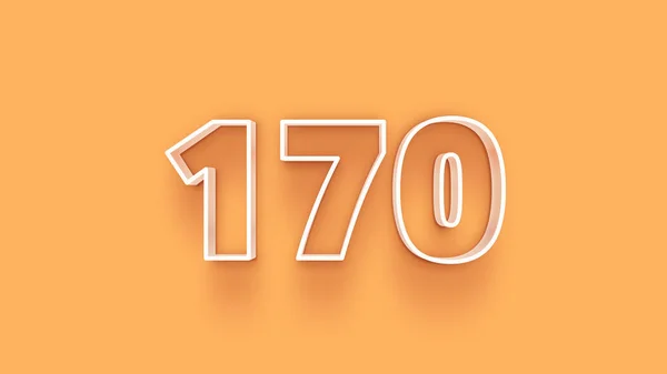 Απεικόνιση Του 170 Αριθμός Κίτρινο Φόντο — Φωτογραφία Αρχείου