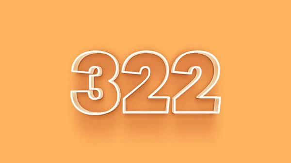 Abbildung Der 322 Zahl Auf Gelbem Hintergrund — Stockfoto