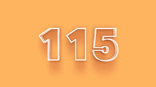 Abbildung Der 115 Zahl Auf Gelbem Hintergrund — Stockfoto