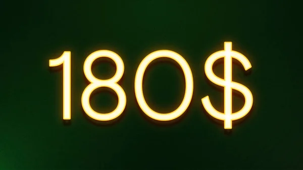 Χρυσό Σύμβολο Φωτός Του Εικονιδίου Τιμή 180 Δολάρια Σκούρο Φόντο — Φωτογραφία Αρχείου