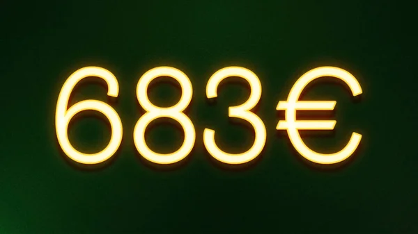 Χρυσό Σύμβολο Φωτός Της Τιμής Των 683 Ευρώ Εικονίδιο Σκούρο — Φωτογραφία Αρχείου