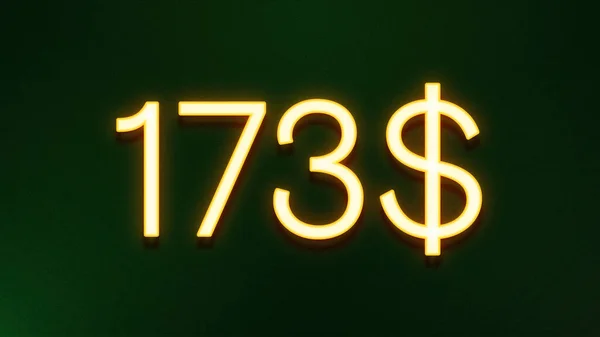 Símbolo Luz Dorada 173 Dólares Icono Precio Sobre Fondo Oscuro — Foto de Stock