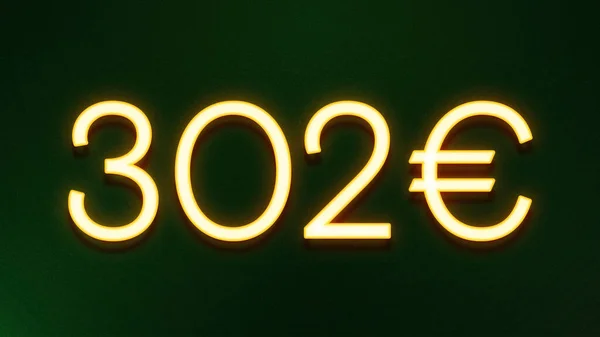 Χρυσό Σύμβολο Φωτός Της Τιμής 302 Ευρώ Εικονίδιο Σκούρο Φόντο — Φωτογραφία Αρχείου