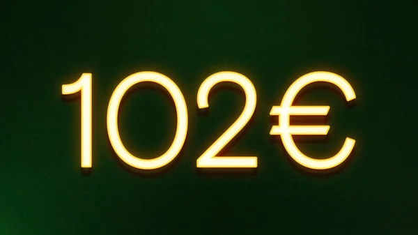 Χρυσό Σύμβολο Φωτός Της Τιμής 102 Ευρώ Εικονίδιο Σκούρο Φόντο — Φωτογραφία Αρχείου