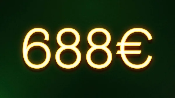 Zlatý Symbol Světla 688 Eur Cena Ikona Tmavém Pozadí — Stock fotografie