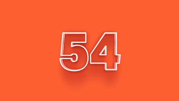 橙色背景上3D 54数字的图解 — 图库照片