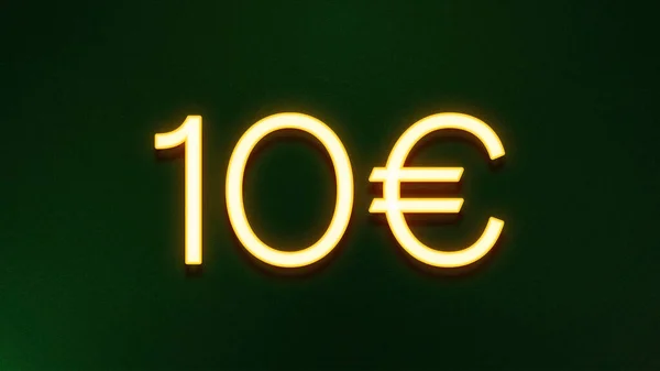 Símbolo Luz Dourada Euros Ícone Preço Fundo Escuro — Fotografia de Stock