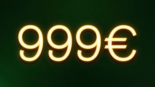 Symbole Lumière Dorée 999 Euros Icône Prix Sur Fond Sombre — Photo