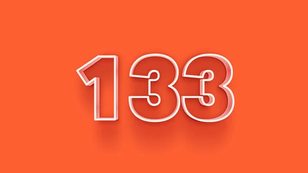 Ilustracja Numeru 133 Pomarańczowym Tle — Zdjęcie stockowe