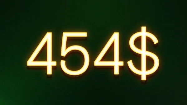 Złote Światło Symbol 454 Dolarów Cena Ikona Ciemnym Tle — Zdjęcie stockowe