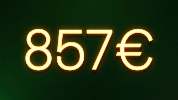 Gyllene Ljus Symbol För 857 Euro Prisikon Mörk Bakgrund — Stockfoto