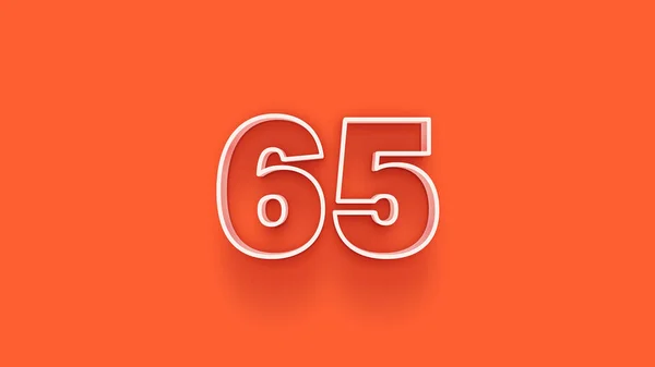 オレンジの背景に3D 65番のイラスト — ストック写真