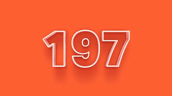 Illustratie Van 197 Nummer Oranje Achtergrond — Stockfoto