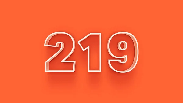 Abbildung Der 219 Zahl Auf Orangefarbenem Hintergrund — Stockfoto