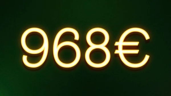 Golden Light Symbol 968 Euros Price Icon Dark Background — Stock Photo, Image